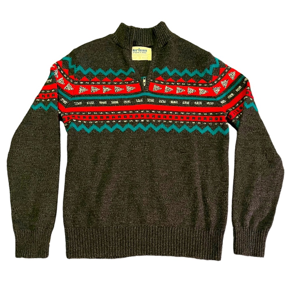 Urban Pipeline Quarter Zip Aztec Sweater | Men's M